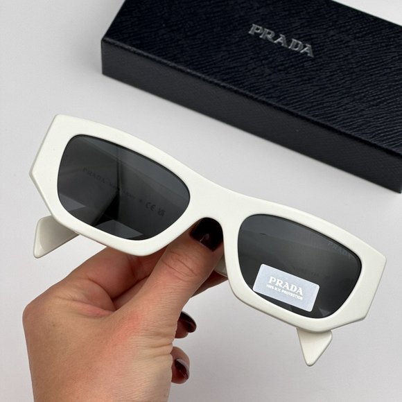 Prada PRA01S 17K08Z Sunglasses White Grey Unisex PR A01S - Picture 1 of 10